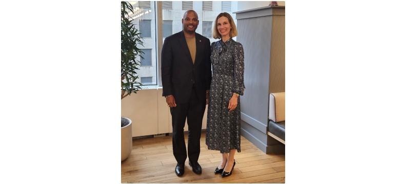 Minister Hayward with Michelle Noyes